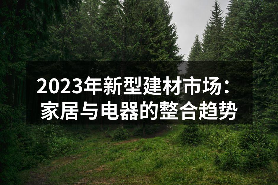 2023年新型建材市场：家居与电器的整合趋势